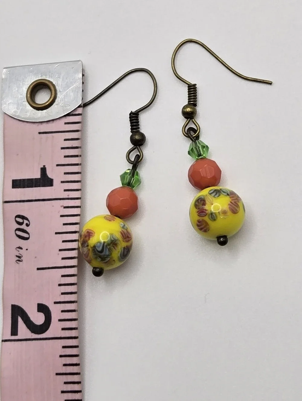 Japanese Tombo Bead Earrings Handmade Jewlery Floral Beading Abstract